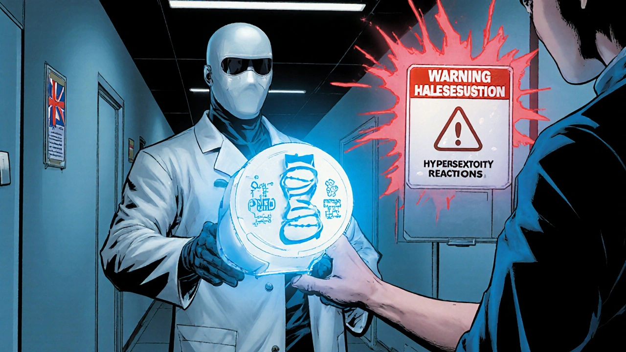 Genetic screening superhero testing for HLA‑B*57:01 to prevent hypersensitivity.