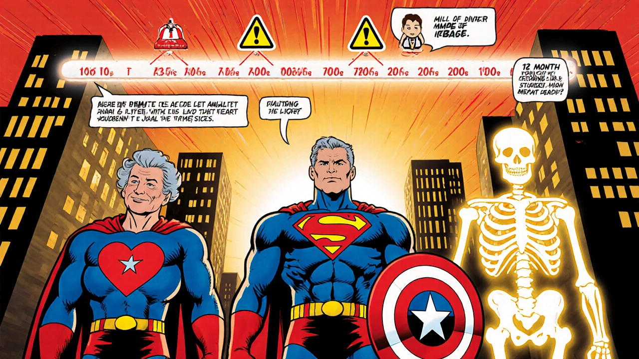 Elderly heroes celebrate reduced heart attacks, better cognition, and stronger bones.