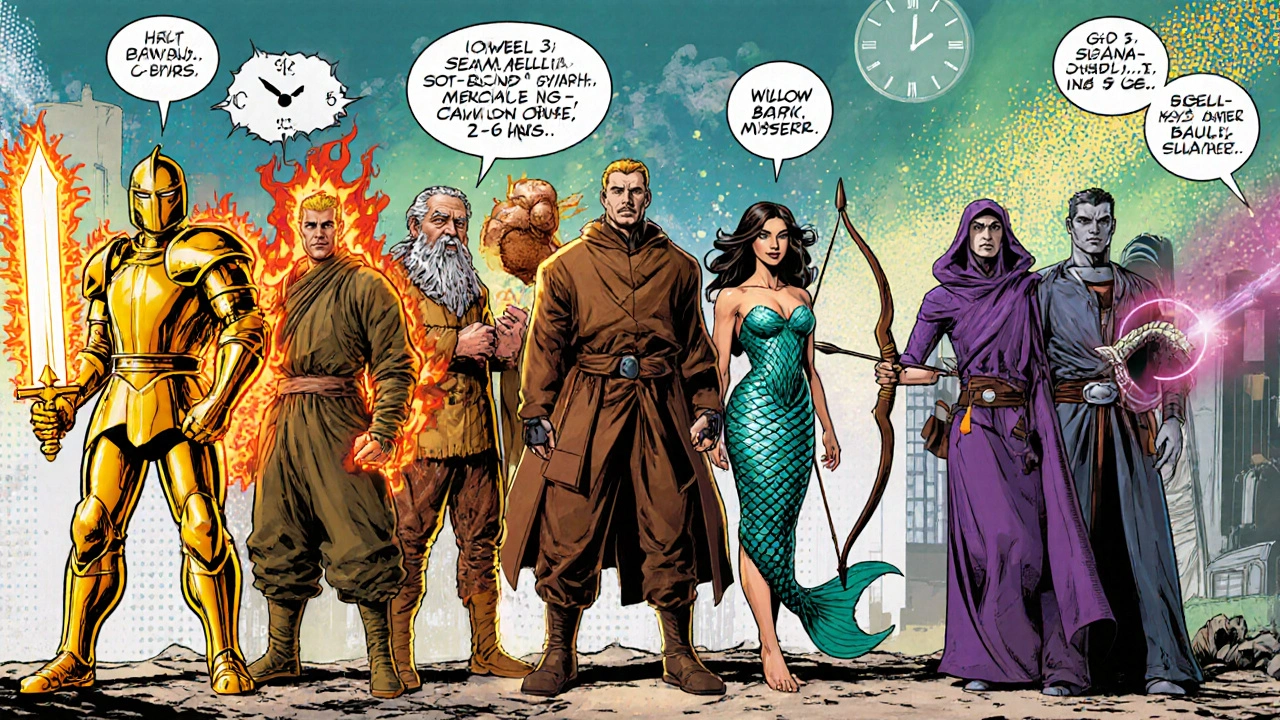 Team of nature‑based heroes (turmeric, ginger, boswellia, omega‑3, willow bark, CBD) posed together.