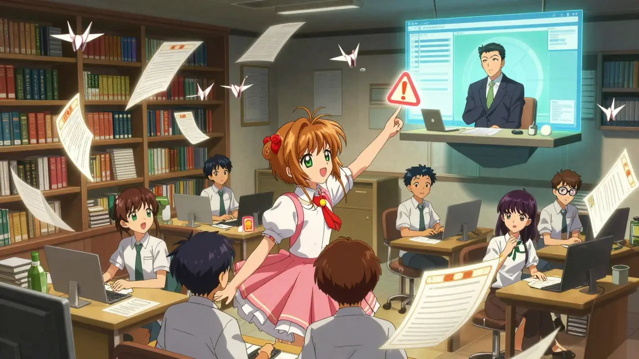 QA specialists surrounded by floating audit documents in a serene room above a factory, with a CEO nodding in approval.