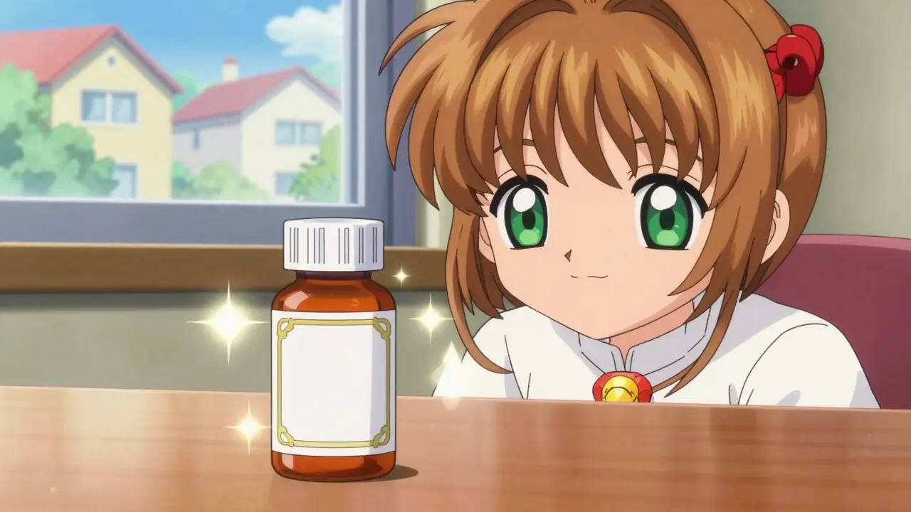 Comparison of brand-name and generic medication bottles on a wooden table