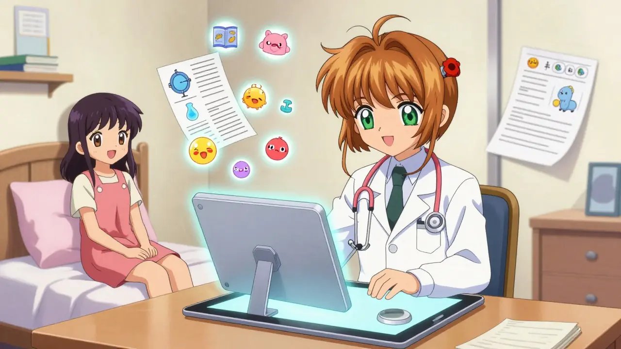 Magical telemedicine consultation on tablet screen