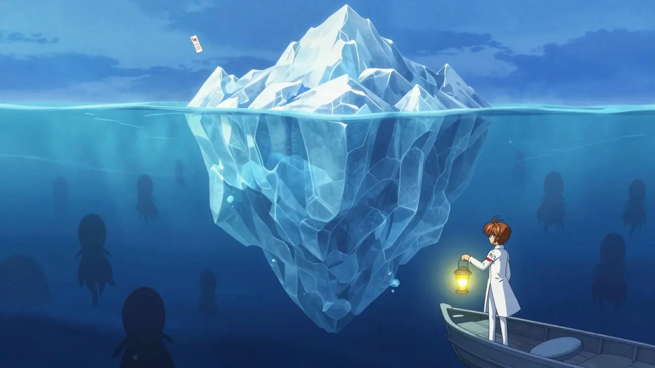 Iceberg metaphor for under-reported drug side effects